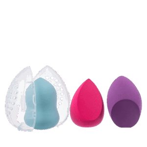 Kit Esponja Macrilan Trio para Maquiagem com Case EP07 3 Produtos