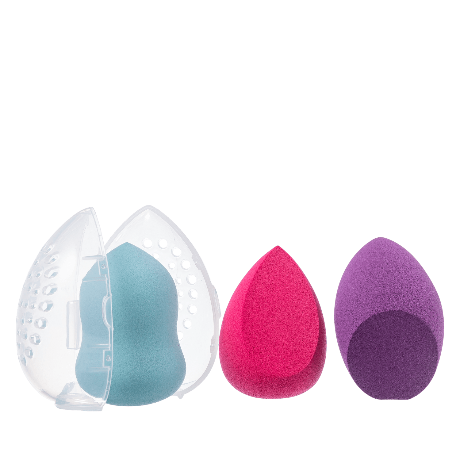 Kit Esponja Macrilan Trio para Maquiagem com Case EP07 3 Produtos