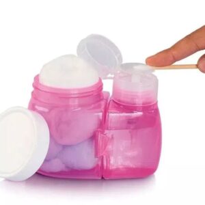 Kit Manicure e Pedicure Porta Acetona Dosador Porta Algodão 1 Kit