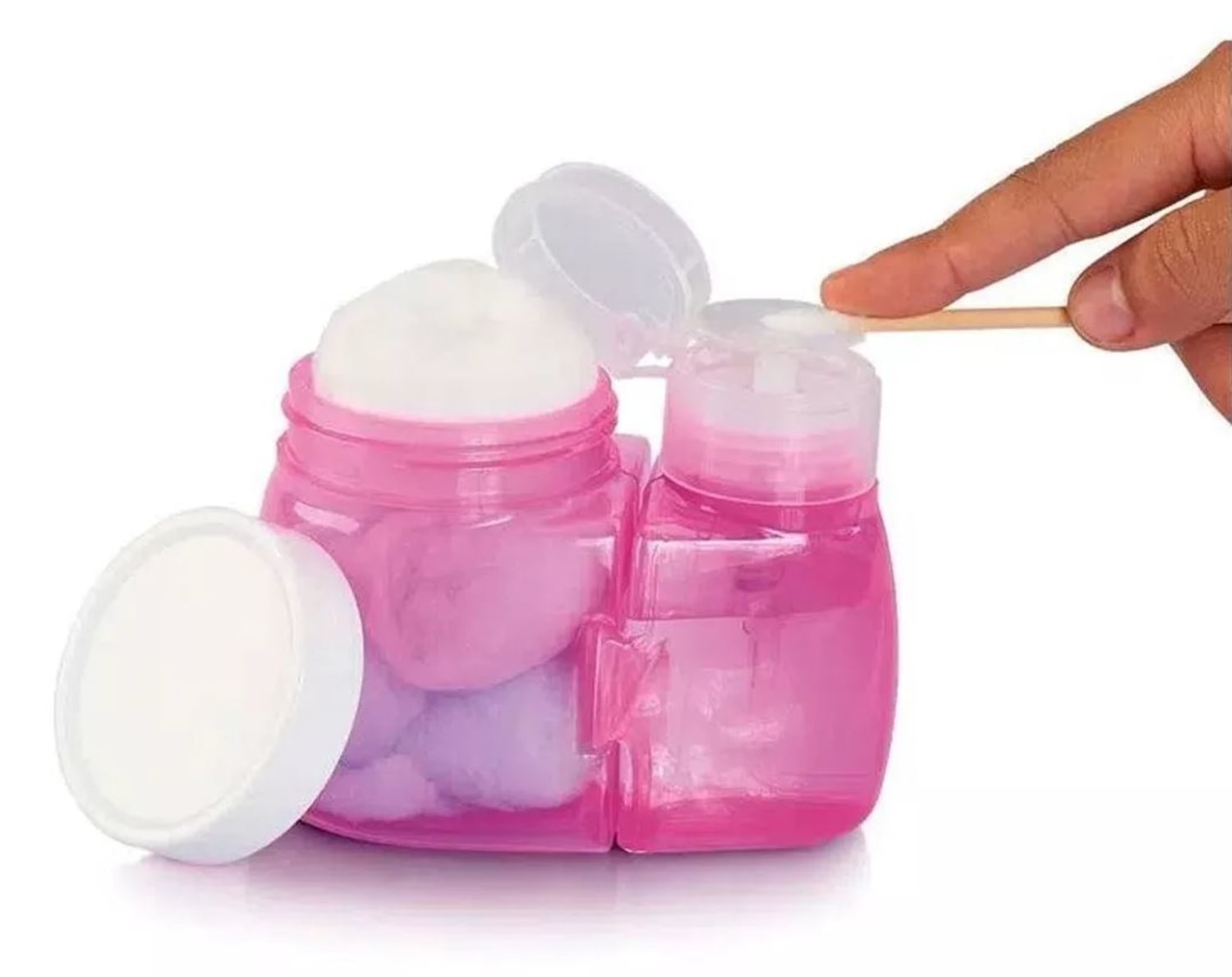 Kit Manicure e Pedicure Porta Acetona Dosador Porta Algodão 1 Kit