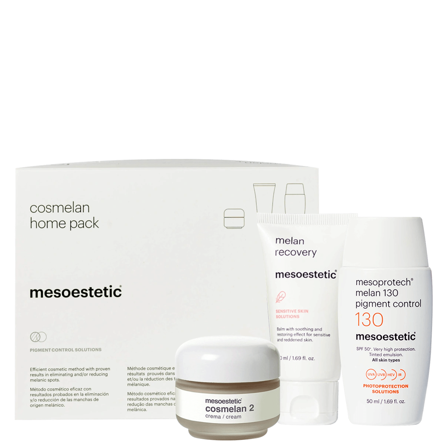 Kit Mesoestetic Cosmelan Home Pack 3 Produtos