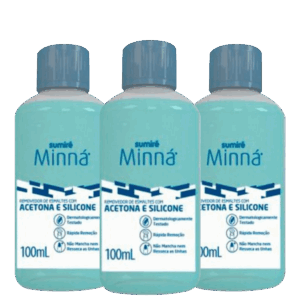 Kit Minná Acetona e Silicone 3 Unidades