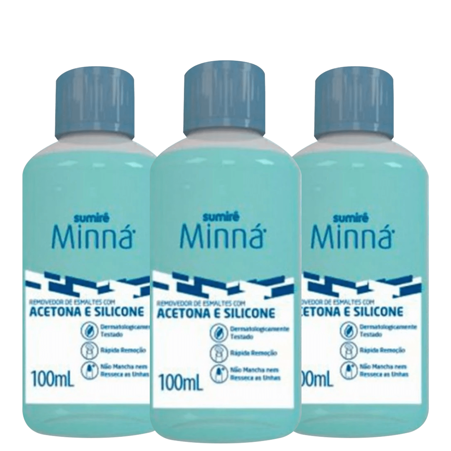 Kit Minná Acetona e Silicone 3 Unidades