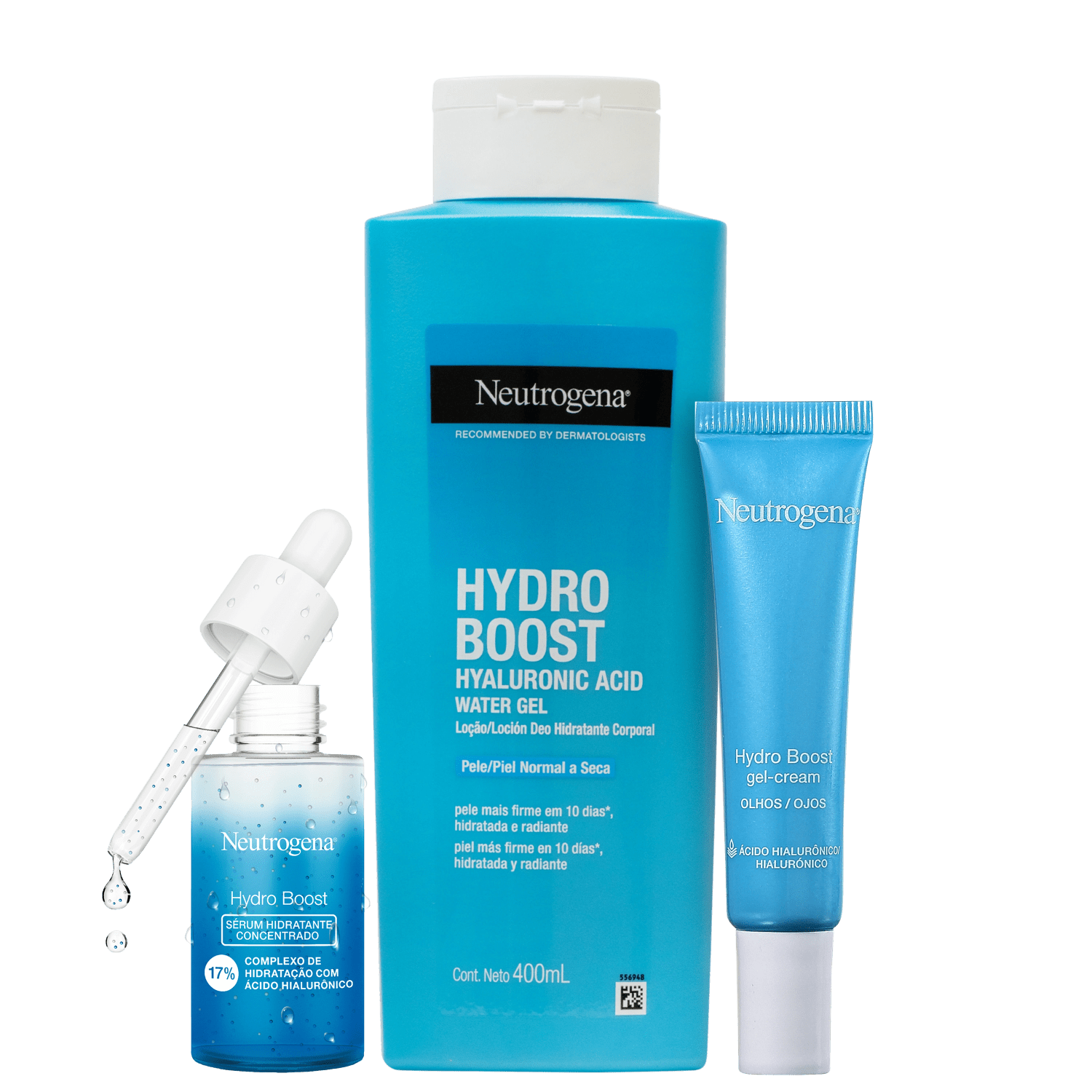 Kit Neutrogena Hydro Boost Corpo Rosto Olhos 3 Produtos