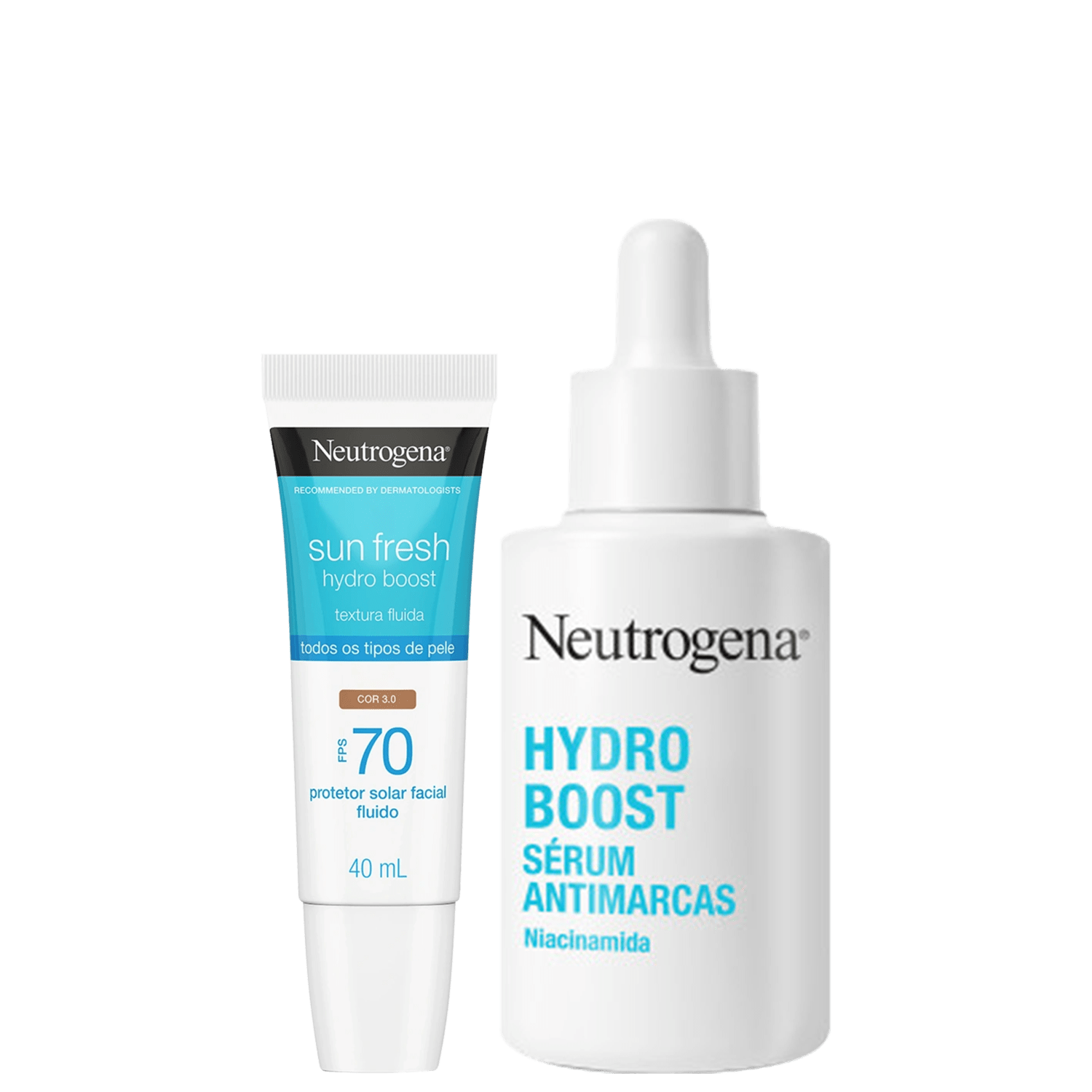 Kit Neutrogena Hydro Boost Duo Sun Fresh FPS 70 Cor 3,0 2 Produtos
