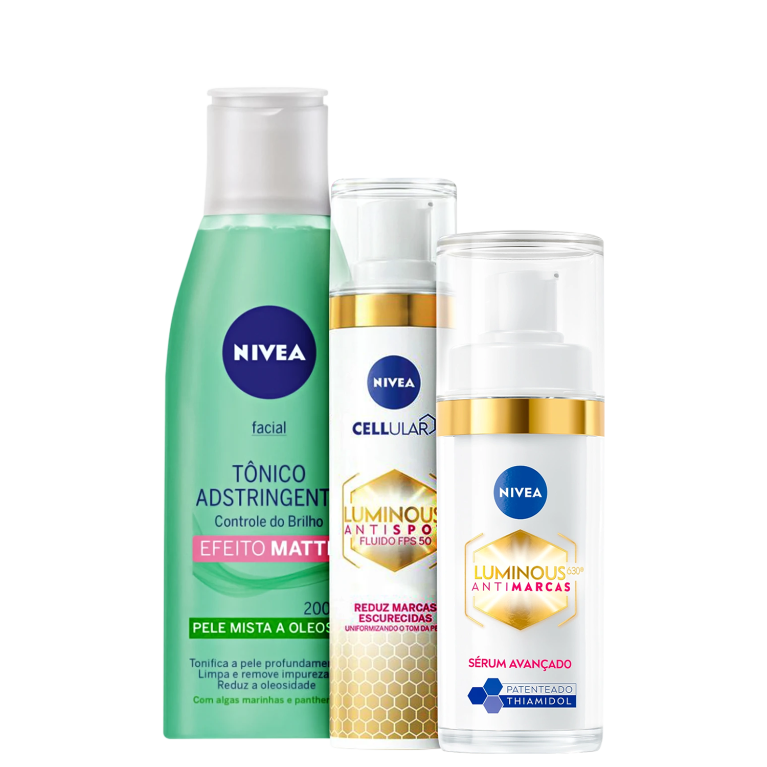 Kit NIVEA Controle do Brilho & Cellular Luminous 630 Antispot 3 Produtos
