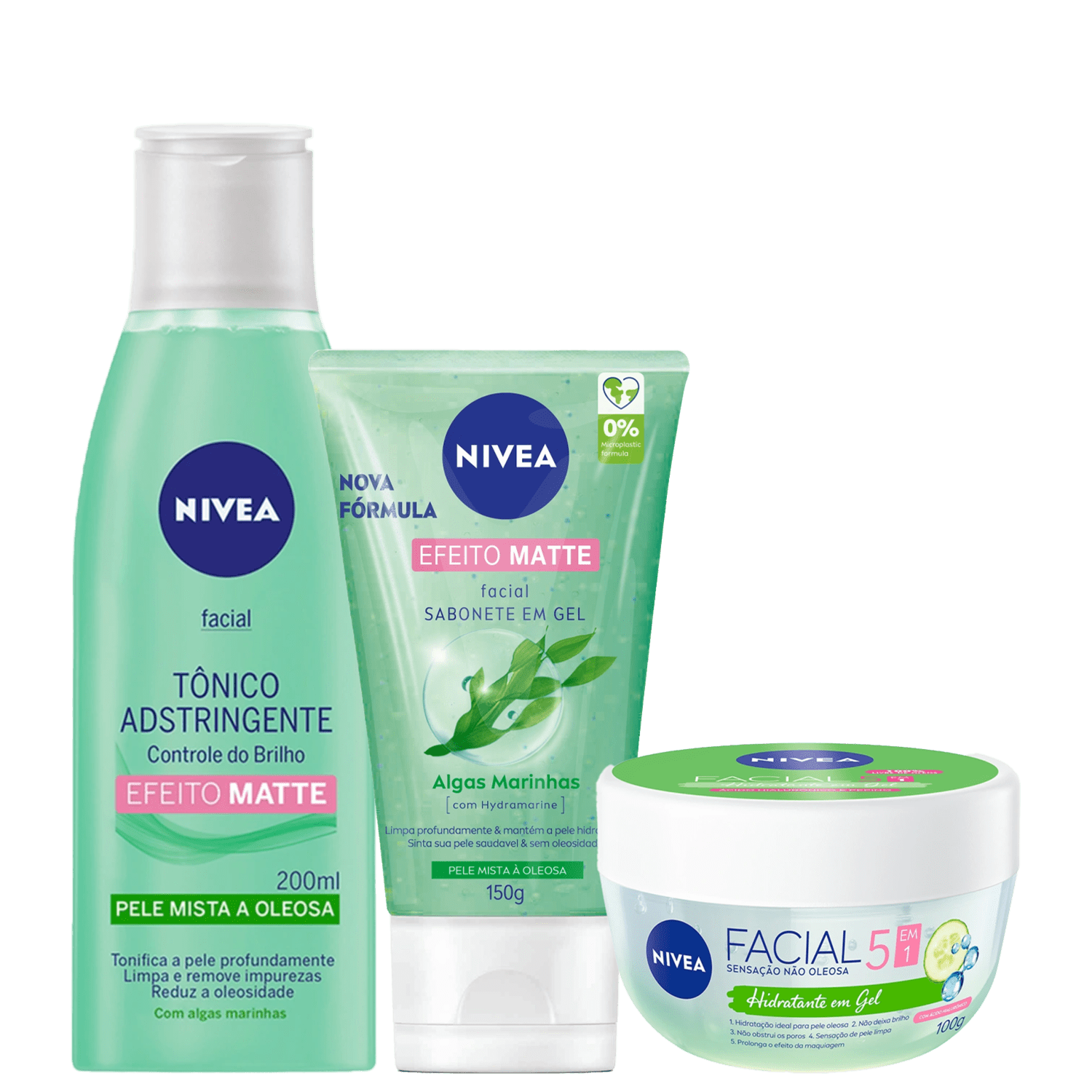 Kit NIVEA Facial Efeito Matte 3 Produtos