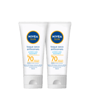 Kit NIVEA SUN Toque Seco Antissinais FPS 70 2 Unidades