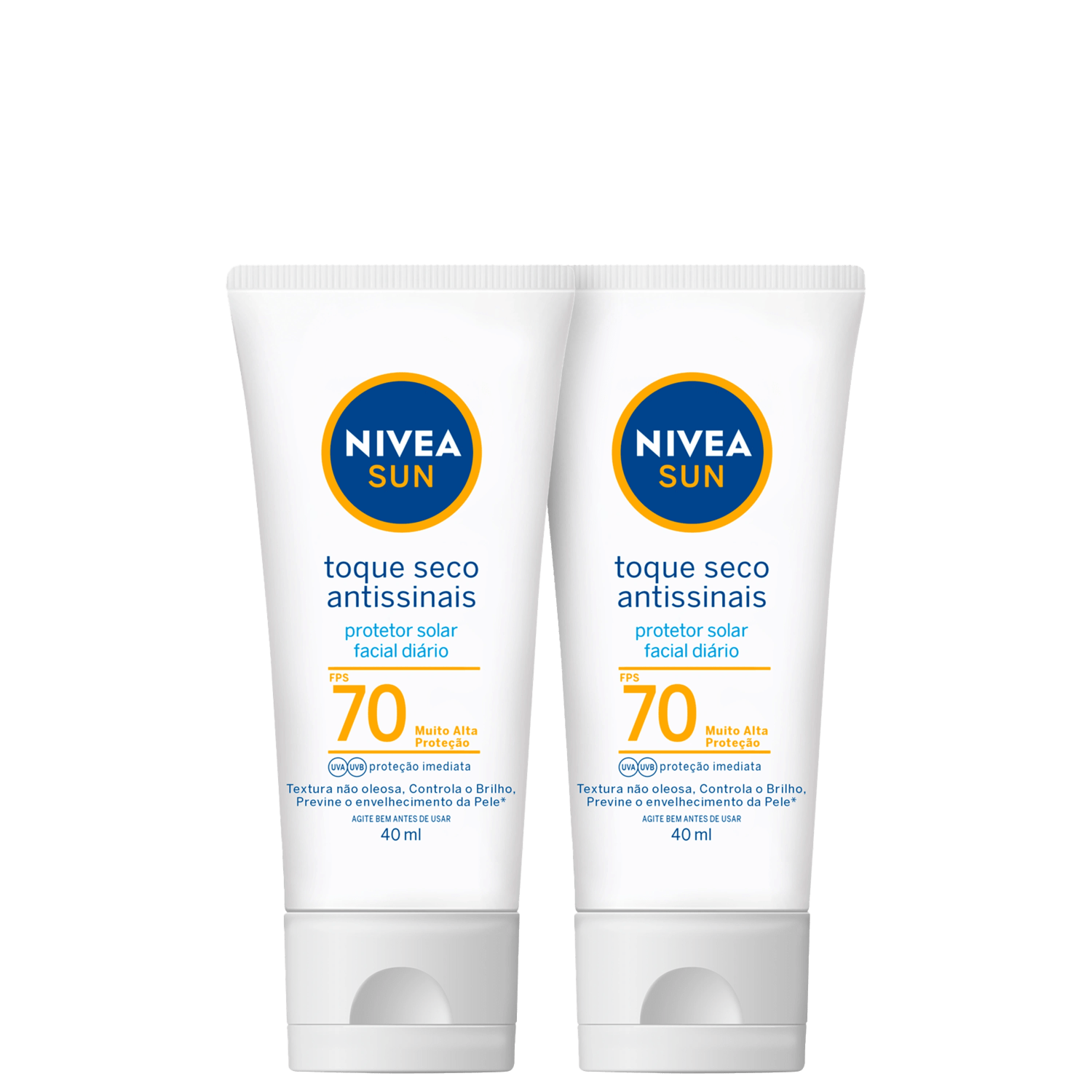 Kit NIVEA SUN Toque Seco Antissinais FPS 70 2 Unidades