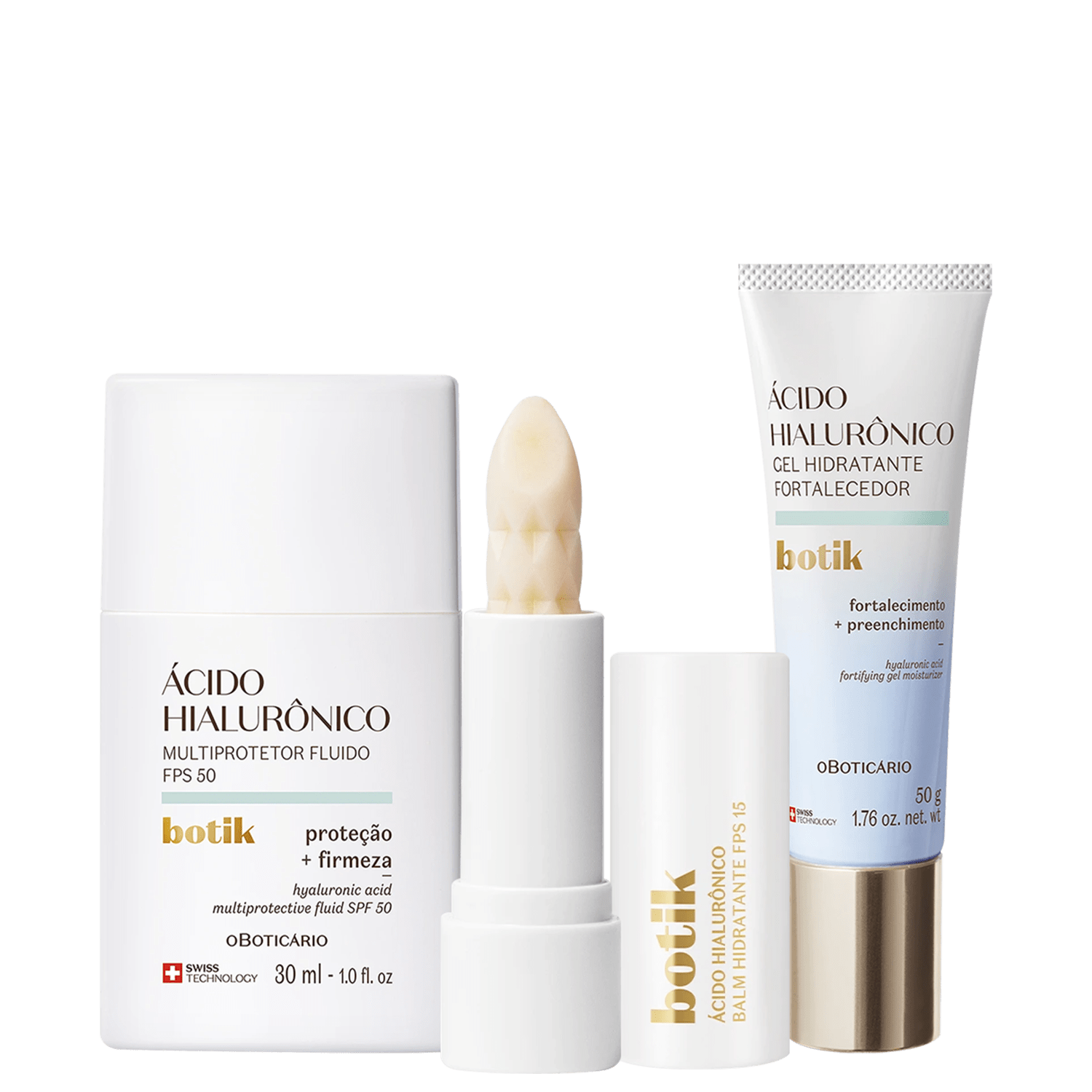 Kit o Boticário Botik Ácido Hialurônico 3 Produtos