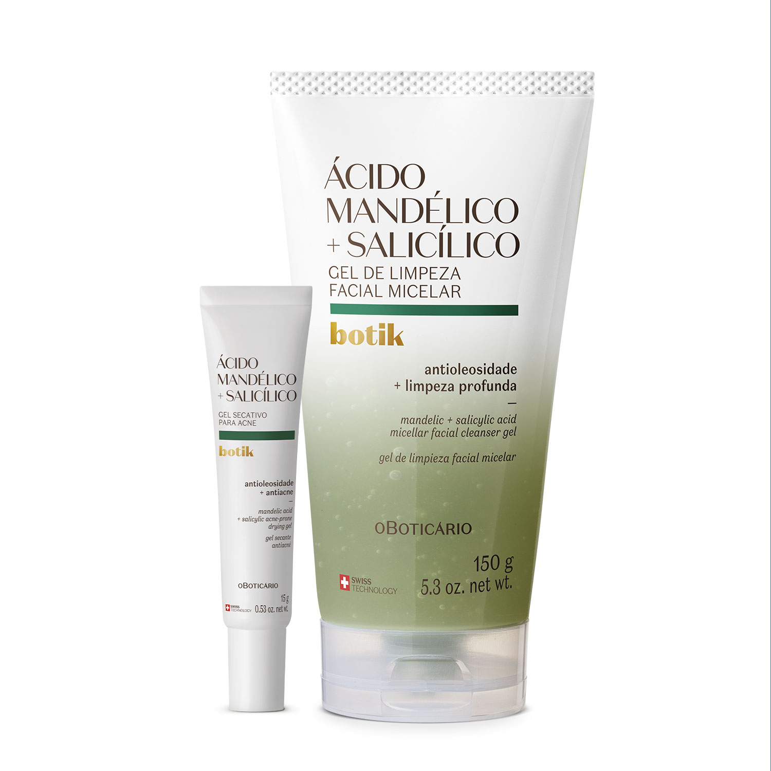 Kit o Boticário Botik Ácido Mandélico Salicílico Limpeza & Secativo 2 Produtos