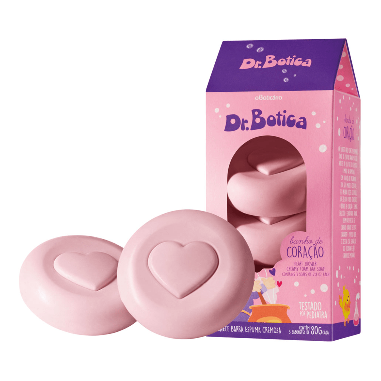 Kit Sabonetes em Barra o Boticário Dr Botica Banho do Coração 3x80g
