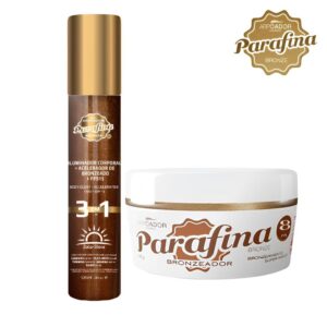 Kit Bronzeador Parafina Bronze FPS 8 Arpoador Solar Shine 3em1 120g