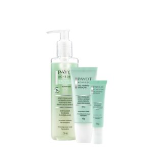 Kit Payot Acnederm Gel Hidratante Antiacne Secativo e Sabonete Líquido 3 Produtos