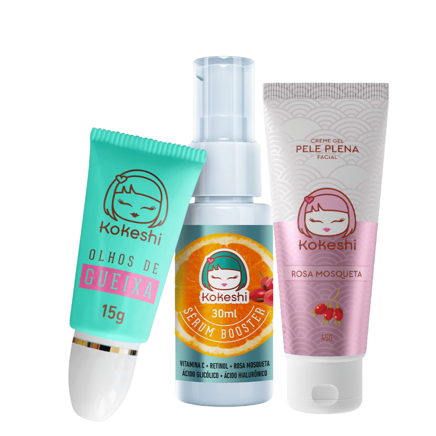 Kit Rejuvenescimento Diurno Kokeshi Vit C Olhos de Gueixa