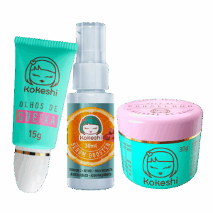 Kit Renovadores Pele de Porcelana Gueixa Sérum Vit C Kokeshi