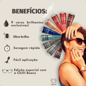 Kit Esmaltes Risqué Chilli Beans Rainha da Selva + 8 cores e Intensificador 9un Kit Esmaltes Risqué Chilli Beans Rainha da Selva + 8 cores e Intensificador 9un