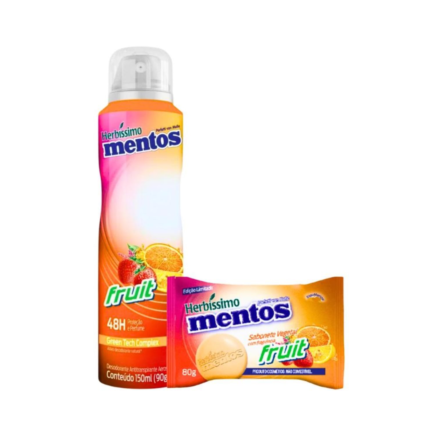 Kit Sabonete Vegetal e Desodorante Herbsimo Mentos Fruit