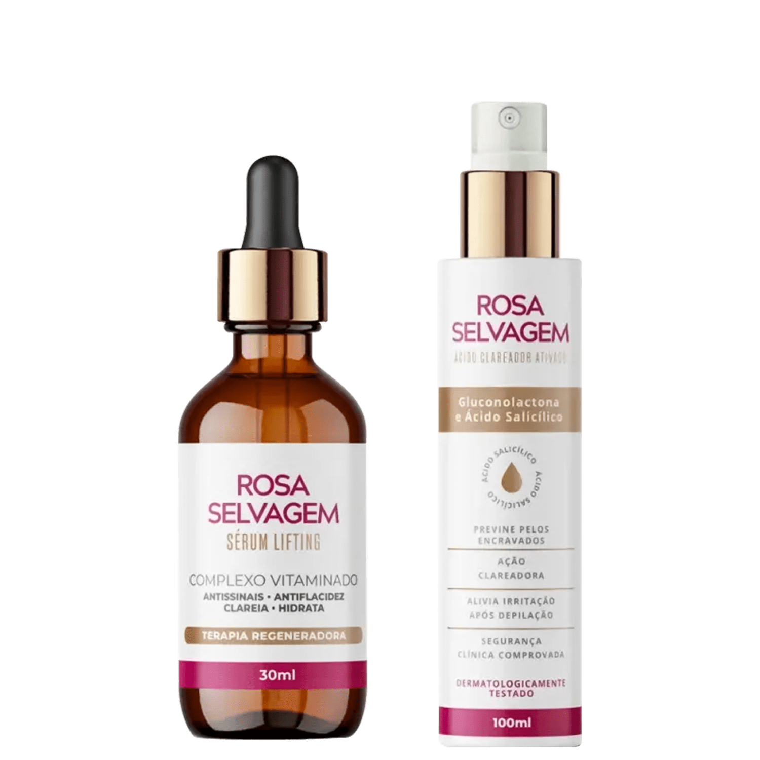 Kit Sérum Lifting e Ácido Clareador Rosa Selvagem
