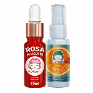 Kit Sérum Vitamina C Óleo Rosa Mosqueta 100% Puro Kokeshi