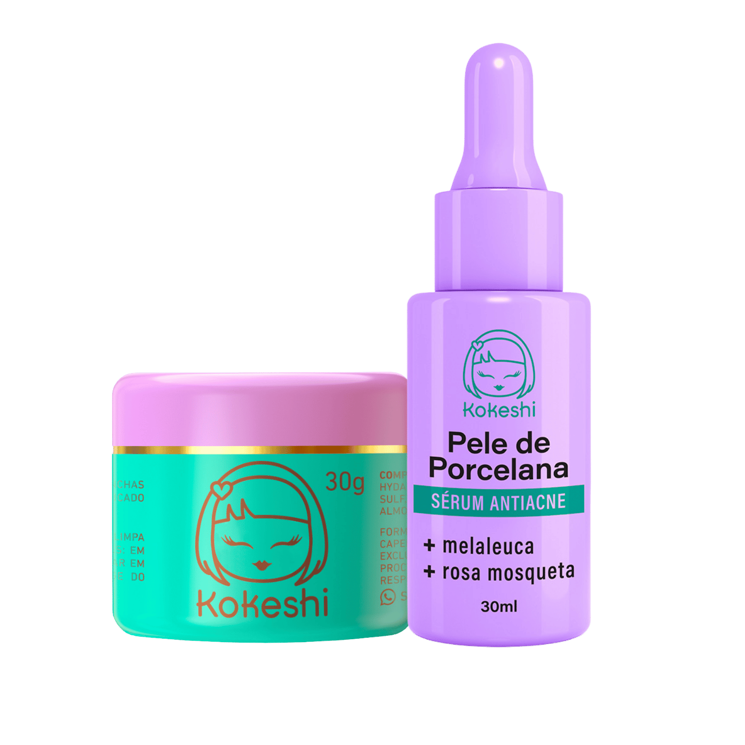 Kit Skin Care Pele de Porcelana Kokeshi e Sérum Antiacne
