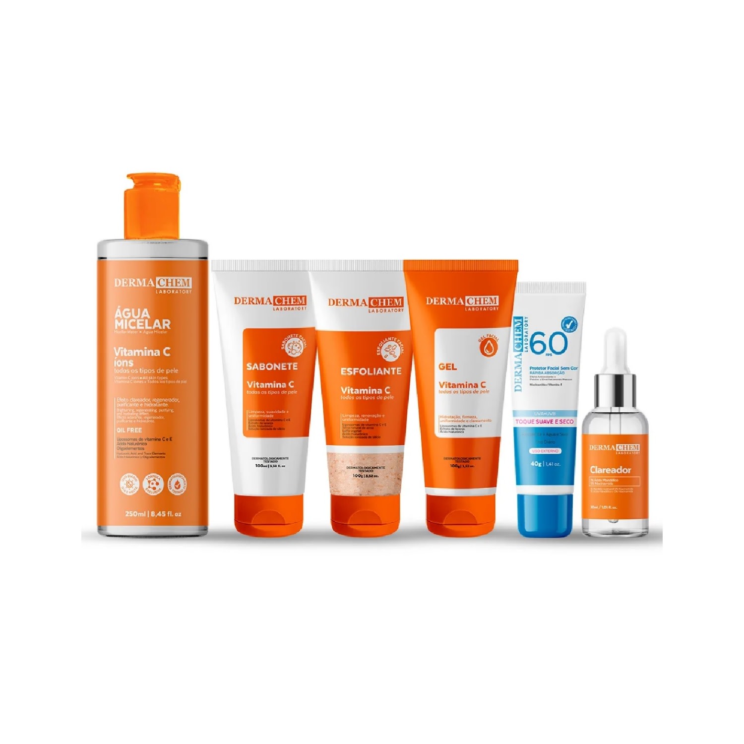 Kit Skincare Dermachem Clareador Cuidados Protetor Facial Vitamina C 1 Kit