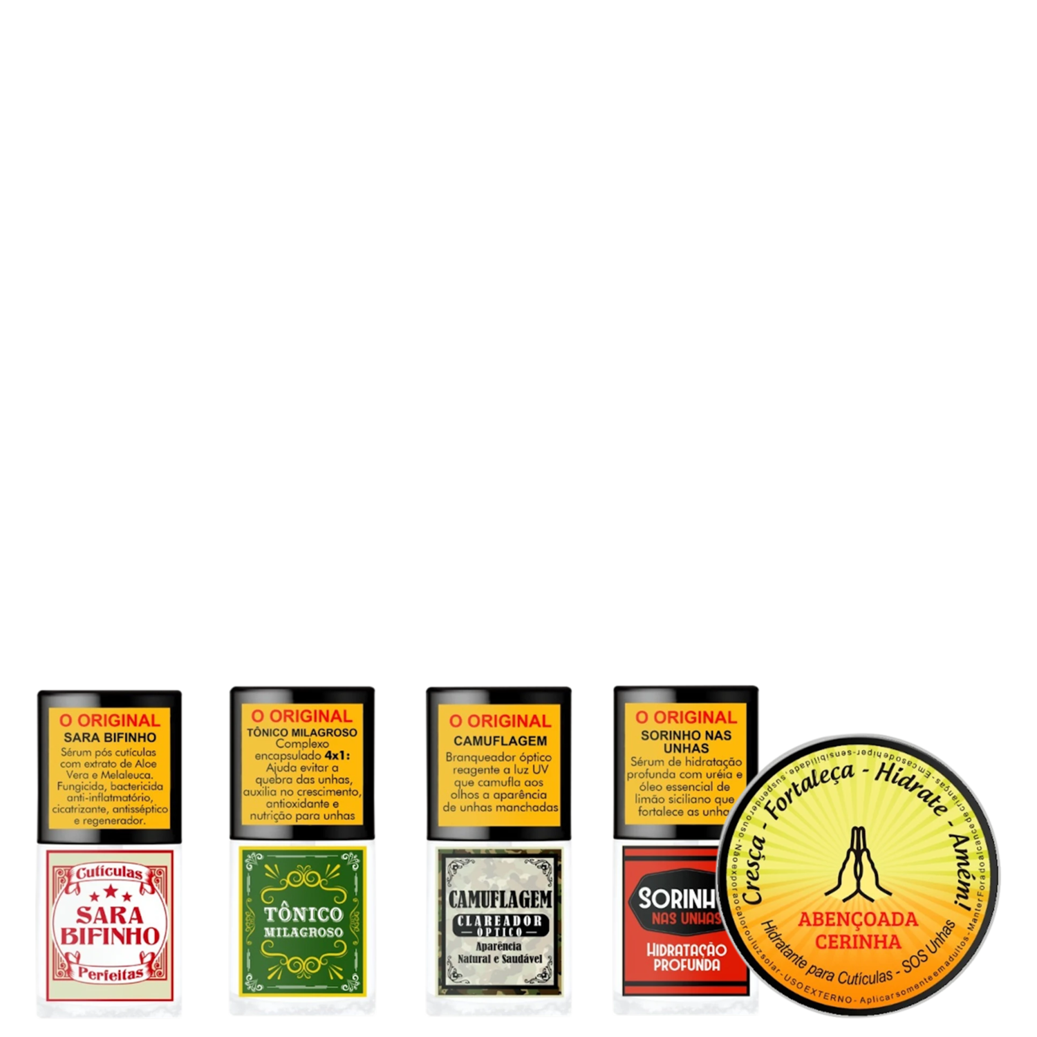 Kit Cronograma Hidratante de Unhas Top Beauty SOS Unhas 5 Itens