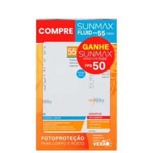 Kit Sunmax Fluid FPS 55 Sunmax Sensitive Pocket FPS 50 2 Produtos Kit Sunmax Fluid FPS 55 Sunmax Sensitive Pocket FPS 50 2 Produtos