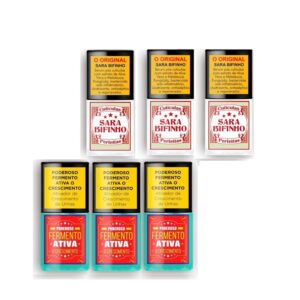 Kit 6 Bases Top Beauty SOS Unhas Fermento Ativa Crescimento Base Sara Bifinho Cutículas Perfeitas
