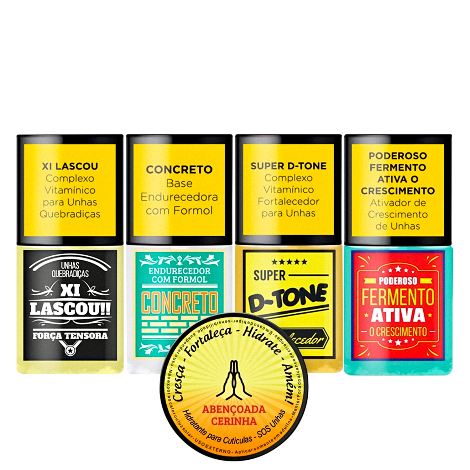 Kit Top Beauty SOS Unhas Tratamento das Unhas e Cutículas 5 Produtos