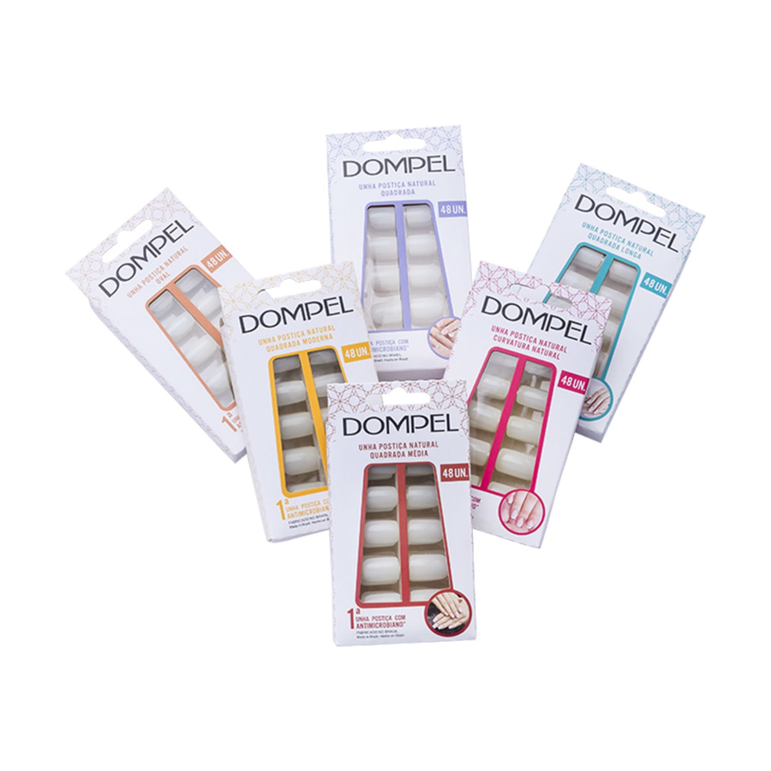 Kit Unhas Postiças Tips Quadrada Alongamento Unhas 48 Unidades