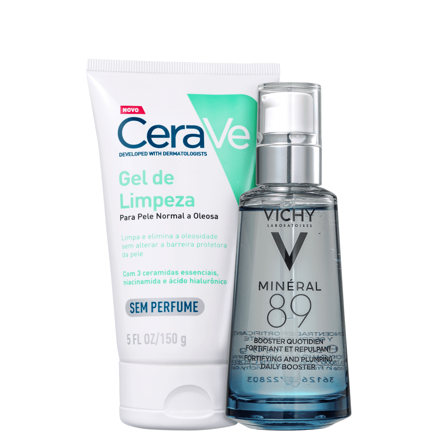 Kit Vichy Minéral 89 CeraVe Foaming Cleanser 2 Produtos