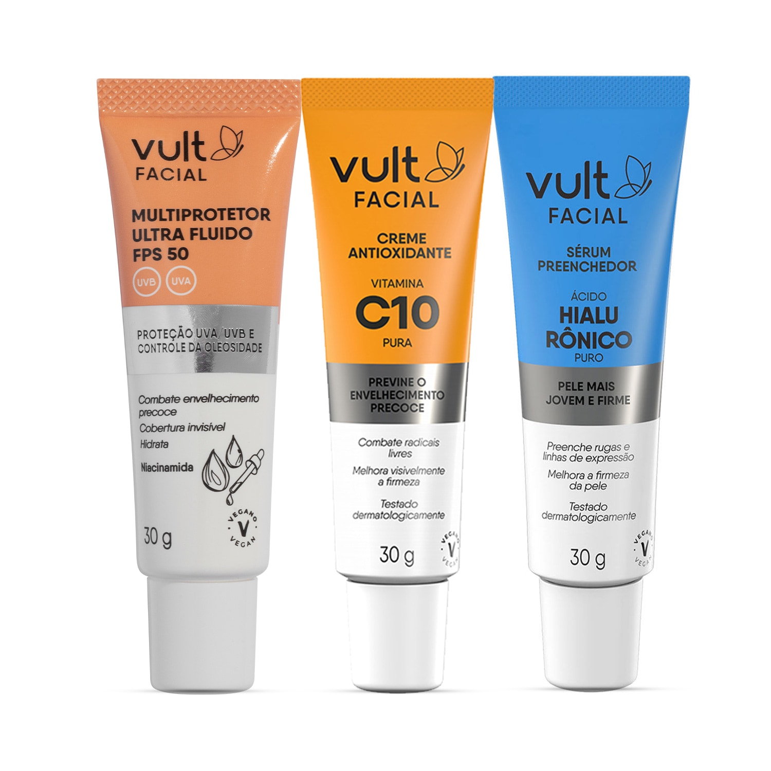 Kit Vult Trio de Cuidados Faciais 3 Produtos
