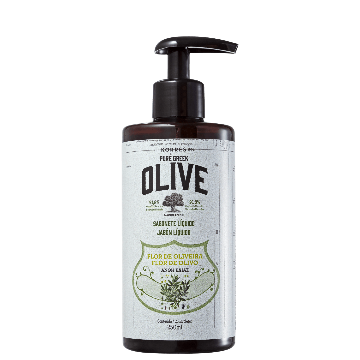 Sabonete Líquido Korres Pure Greek Olive Flor de Oliveira 250ml
