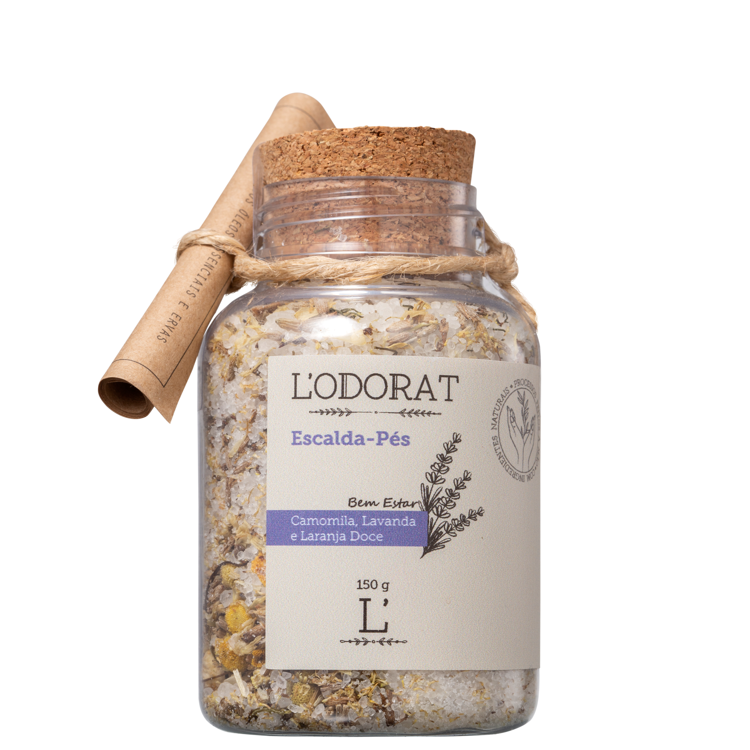Escalda-Pés L’ODORAT Camomila Lavanda e Laranja Doce 150g