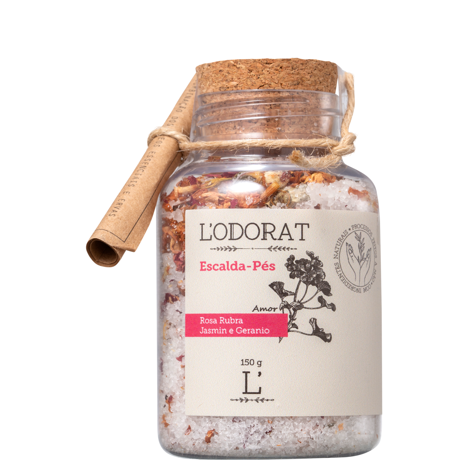 Escalda-Pés L’ODORAT Rosa Rubra Jasmim e Gerânio 150g