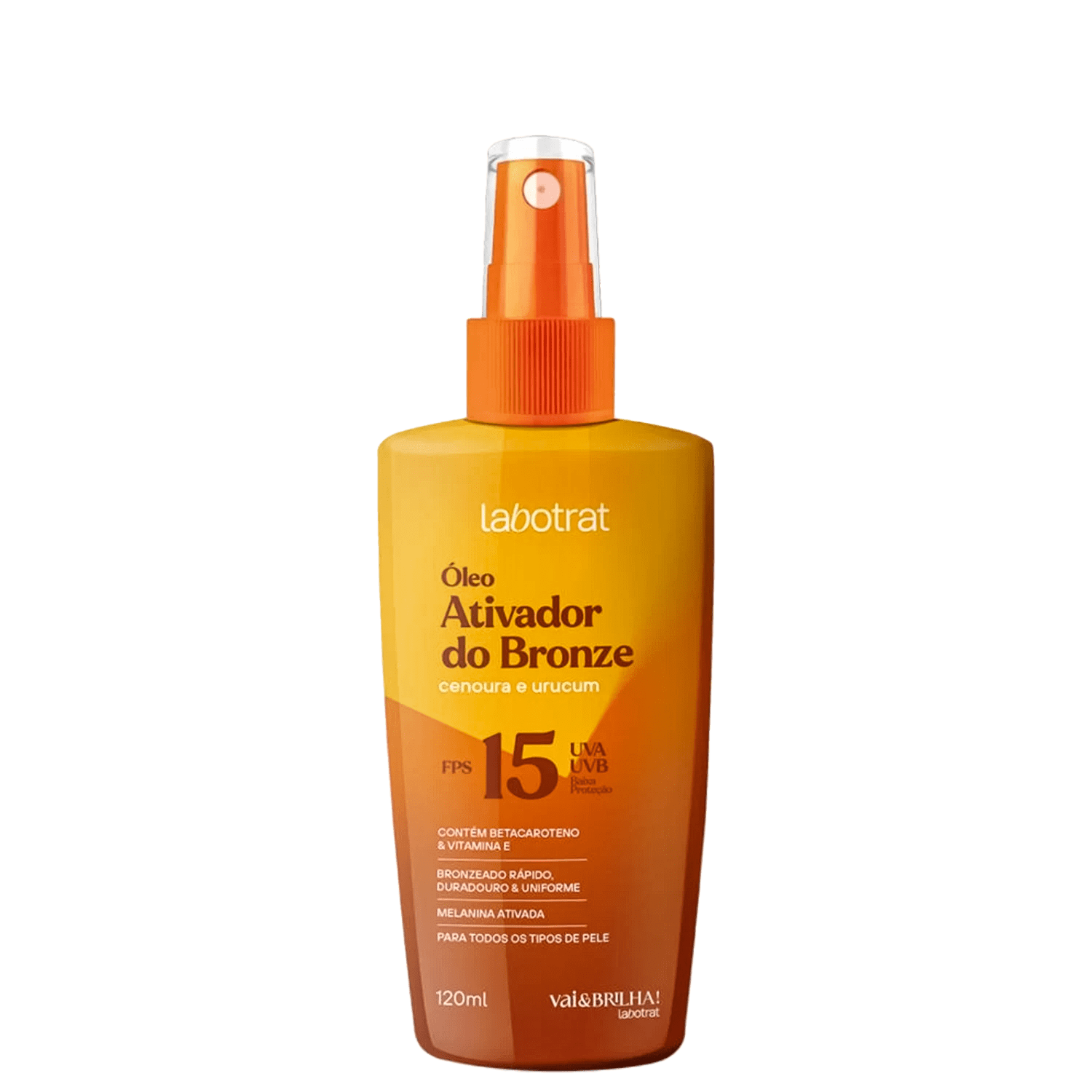Óleo Ativador Labotrat Vai e Brilha Cenoura e Urucum FPS 15 120ml