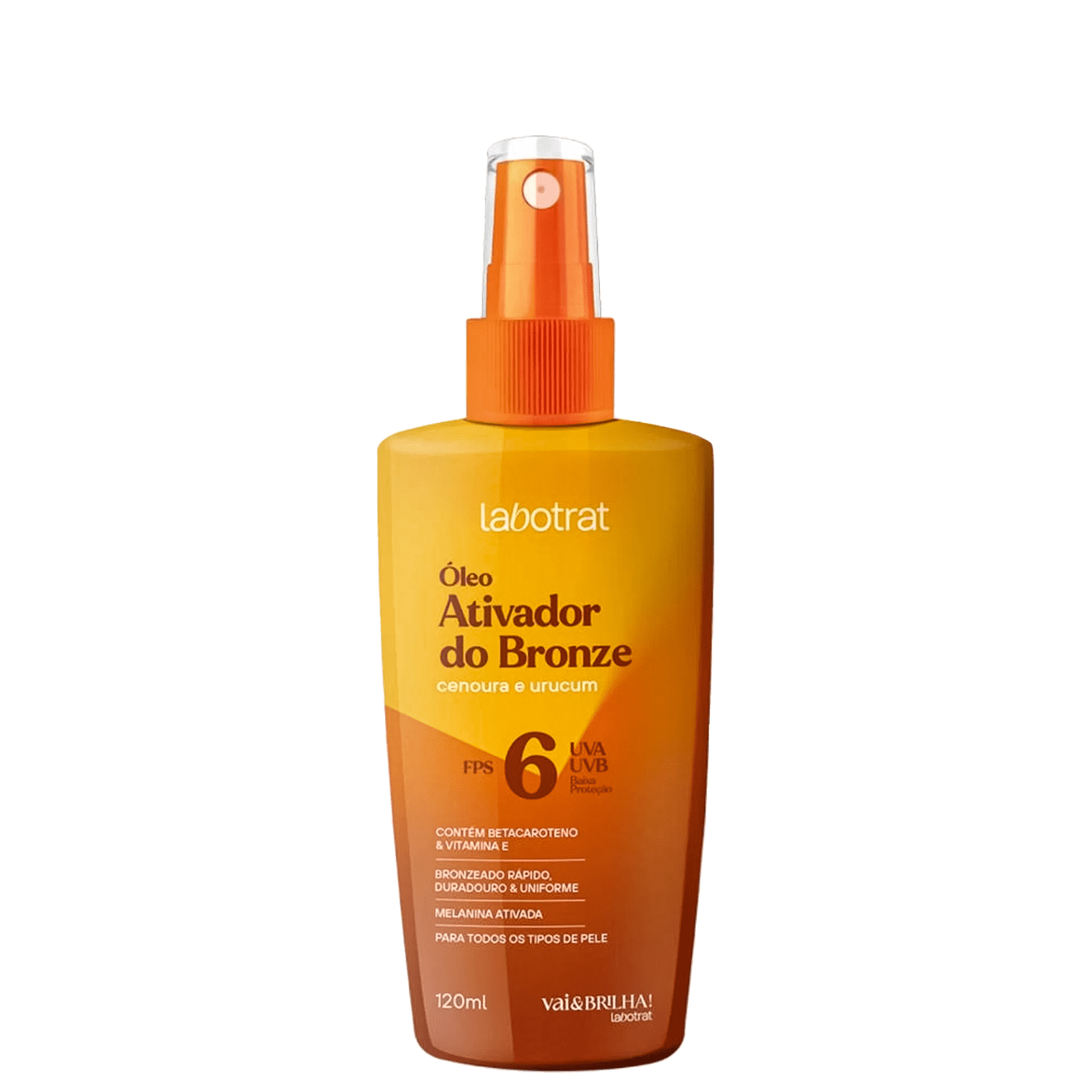 Óleo Ativador Labotrat Vai e Brilha Cenoura e Urucum FPS 6 120ml