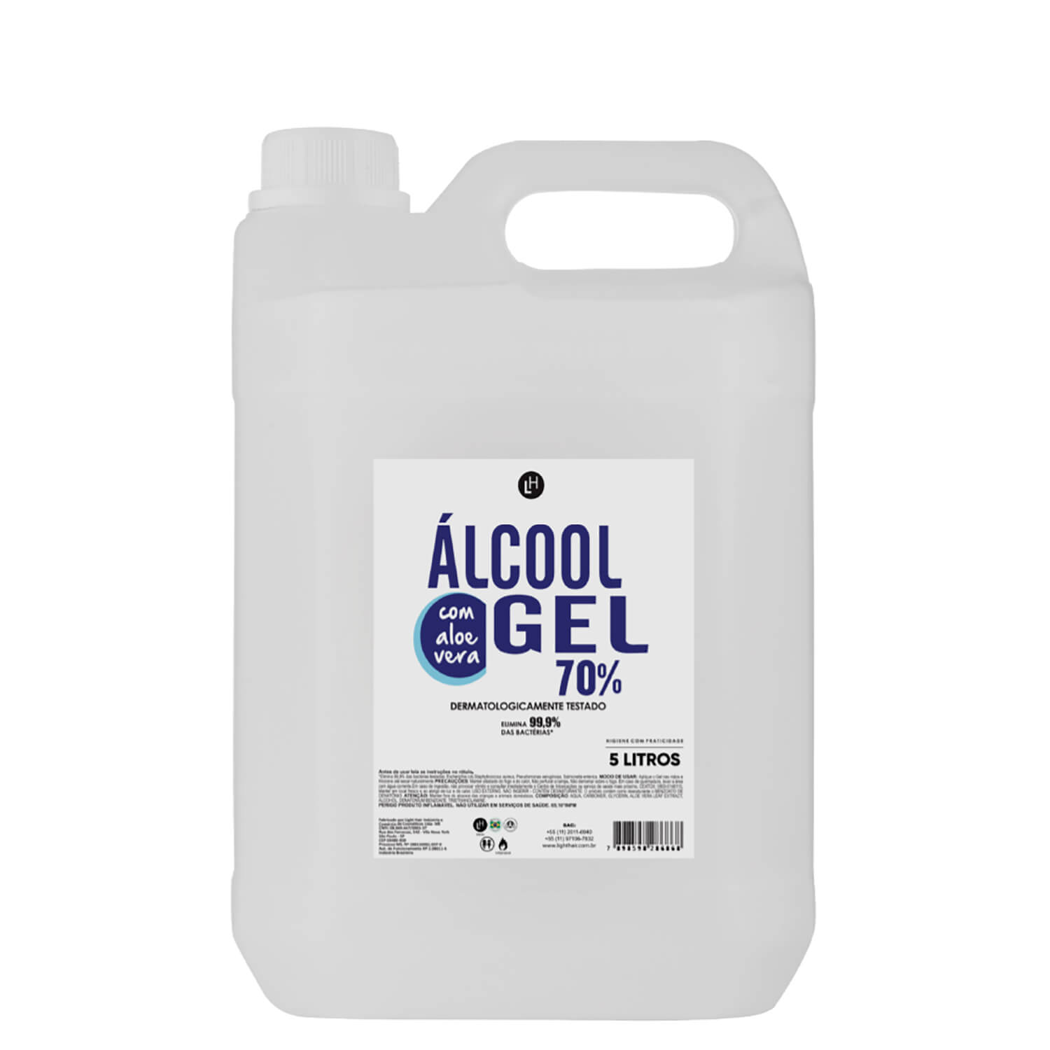 Gel Antisséptico Light Hair Professional Álcool Gel 70% 5L