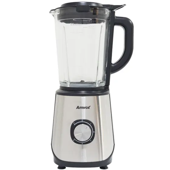 Liquidificador Amvox Alq 0209 5 Velocidades Pulsar Jarra de Vidro Inox Preto 800W 110V 127V 1,7L