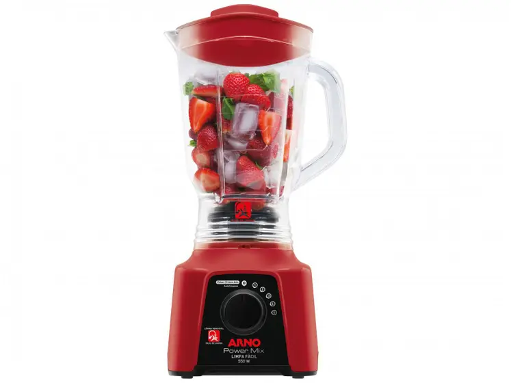Liquidificador Arno Power Mix LQ30 Limpa Fácil Lâminas Removíveis Vermelho