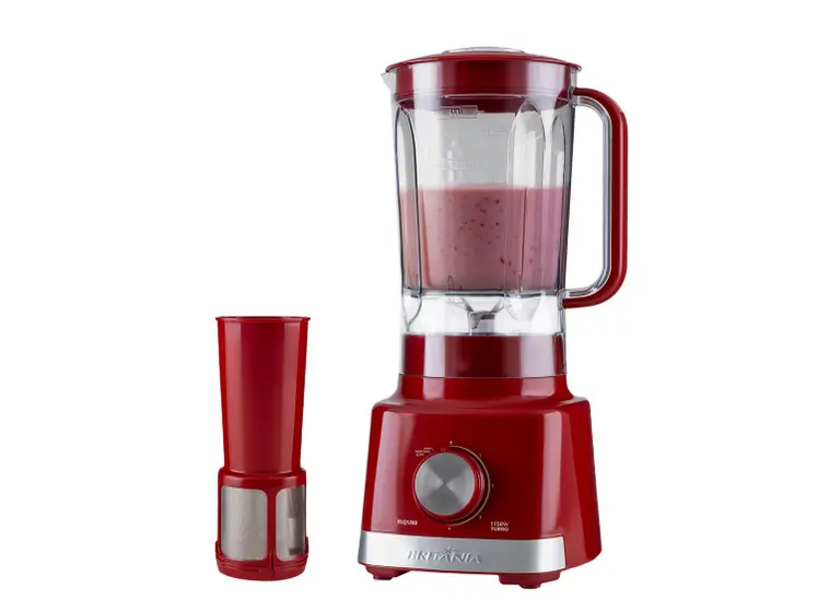 Liquidificador Britânia BLQ1280V com Filtro 4 Velocidades Vermelho 1150W