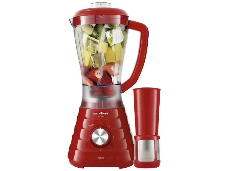 Liquidificador Britânia BLQ950V Vermelho com Filtro 4 Velocidades 900W