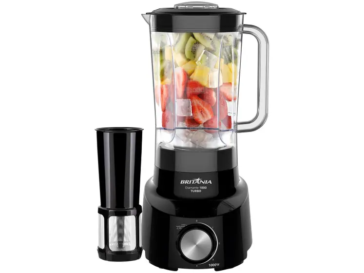 Liquidificador Britânia Diamante 1000 Turbo Preto com Filtro 4 Velocidades Pulsar 1000W