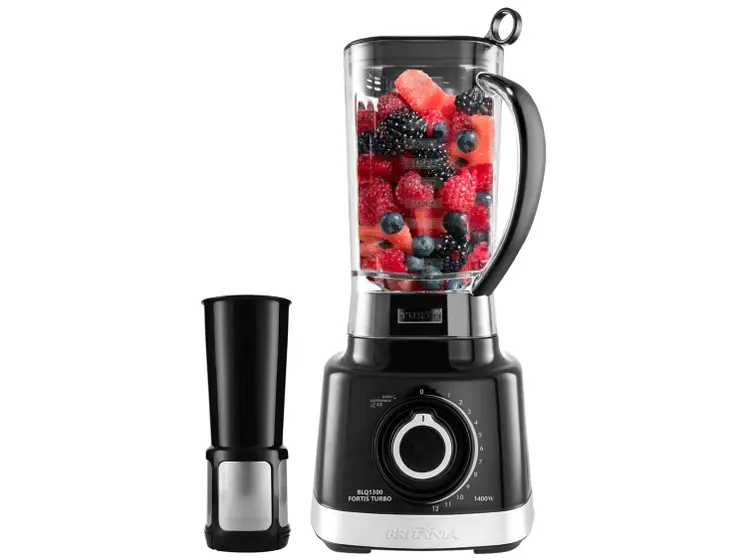 Liquidificador Britânia Fortis Turbo BLQ1300P Preto com Filtro 12 Velocidades Pulsar 1400W