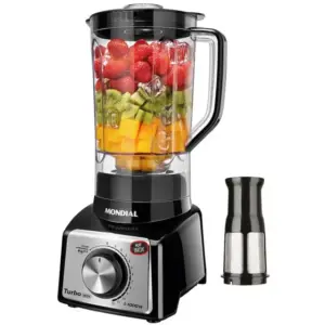 Liquidificador Mondial L-1000 BI Copo Preto e Inox com Filtro 12 Velocidades 1000W Liquidificador Mondial L-1000 BI Copo Preto e Inox com Filtro 12 Velocidades 1000W