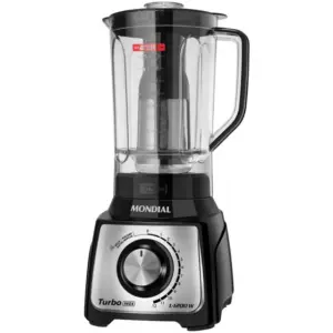 Liquidificador Mondial Turbo L-1200 BI com Filtro 12 Velocidades Inox Preto 1200W Liquidificador Mondial Turbo L-1200 BI com Filtro 12 Velocidades Inox Preto 1200W
