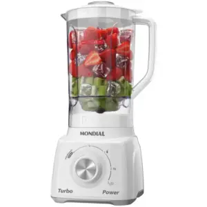 Liquidificador Mondial Turbo Power L-99-WG com Filtro 3 Velocidades Branco e Cinza 500W Liquidificador Mondial Turbo Power L-99-WG com Filtro 3 Velocidades Branco e Cinza 500W