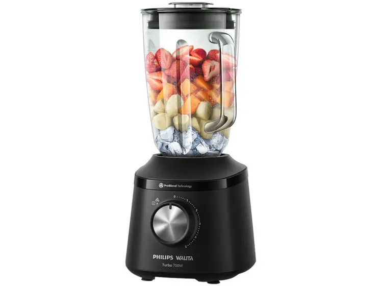 Liquidificador Philips Walita Series 3000 HR2272 Copo de Vidro 5 Velocidades Pulsar Preto 700W