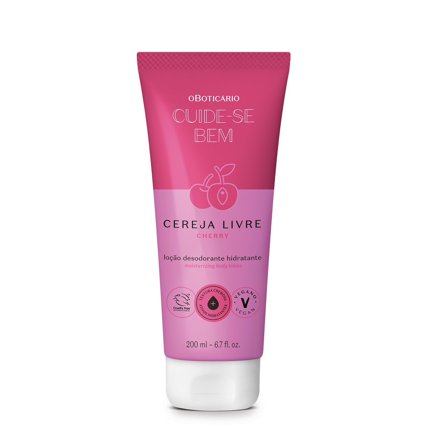 Loção Corporal Cuide-se Bem Cereja Livre Hidratante Desodorante 200ml